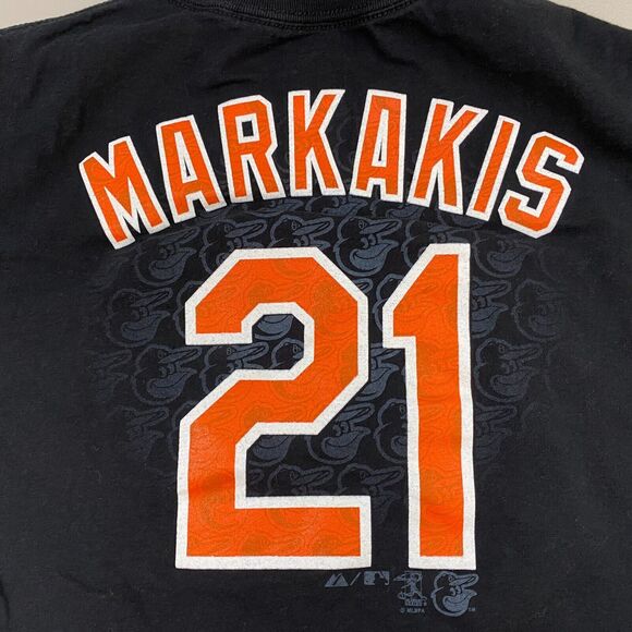 Baltimore Orioles Markakis T Shirt Youth Large Majestic Baseball MLB Black - Picture 3 of 7